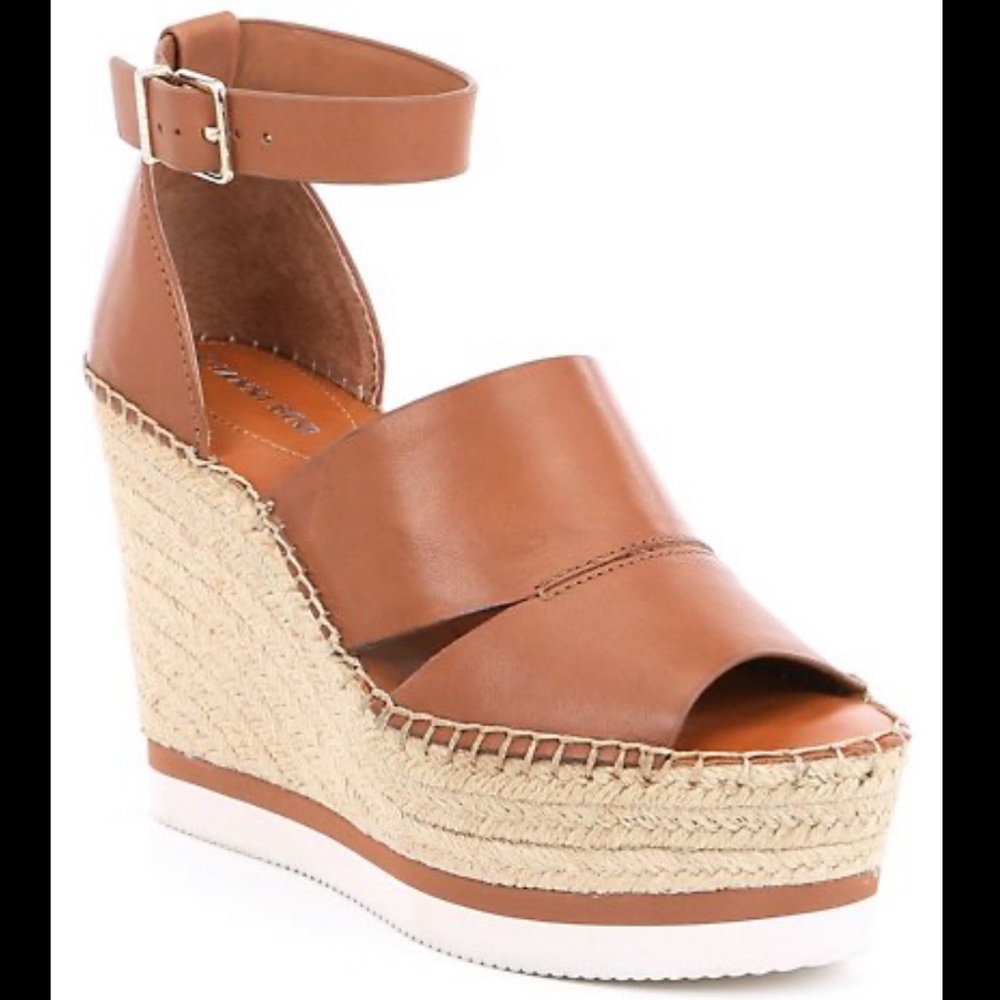 Gianni Bini Moenah brown espadrille wedge sandal